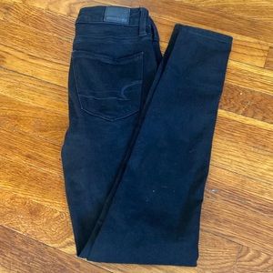 American Eagle Black Super Hi-Rise Jegging 360 Degree Ne(x)t Level Stretch Sz 4
